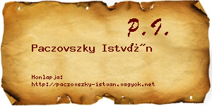 Paczovszky István névjegykártya
