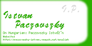 istvan paczovszky business card